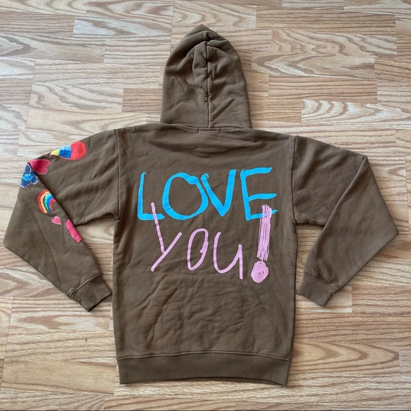 NEW KIDS WORLDWIDE YOU CAN CHANGE THE WORLD BROWN HOODIE SZ XS - Picture 6 of 7